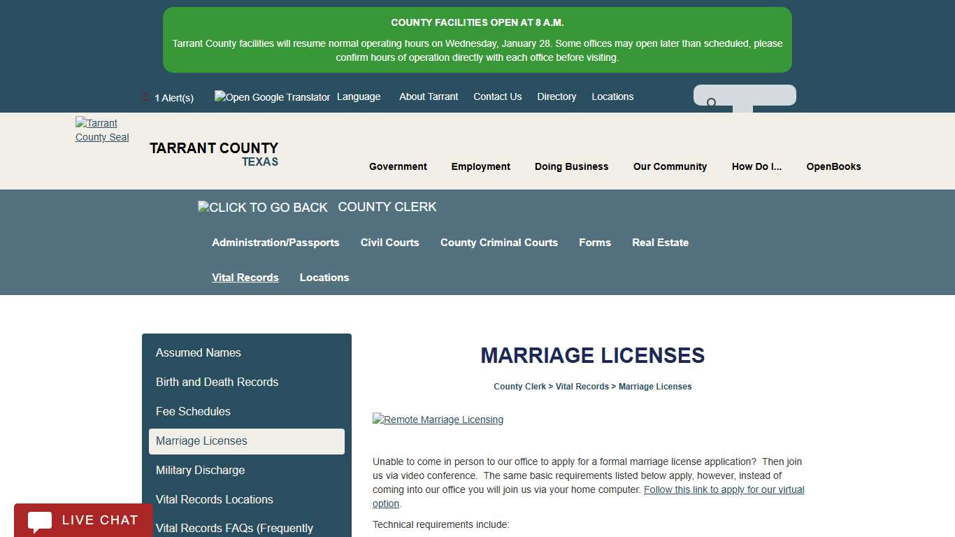 Marriage Licenses